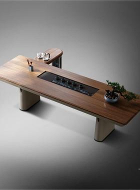 桌20商25NKS新款轻奢风胡木用茶书桌客厅办公室两用配送到家桃安