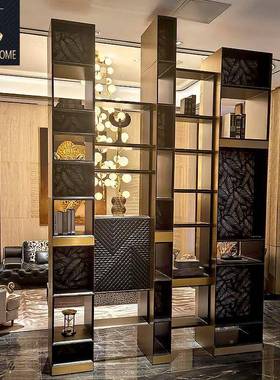 意大r师obert27353oaval利li奢华创意实木书c架别墅设计款艺术金