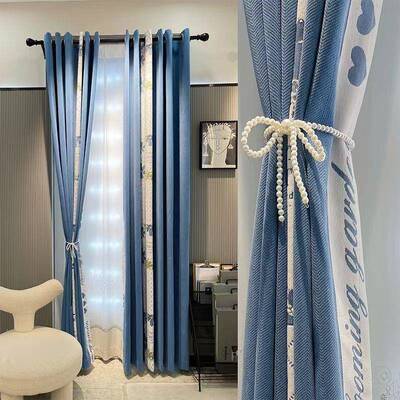 加厚雪尼尔轻奢防厅室飘窗无缝pxx10035拼接风客遮光保暖隔卧音防