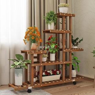 多绿萝装 饰置SBQ客厅实肉木盆质花架子多层室内阳台落地花架物架
