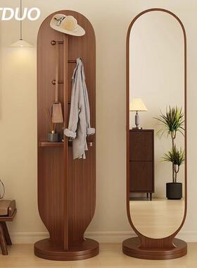 全镜身落室地镜家用衣可旋55679转移动卧穿镜挂衣架一体