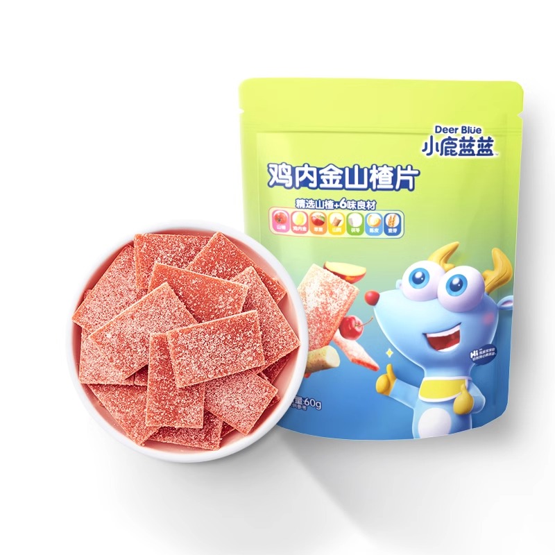 小鹿蓝蓝鸡内金山楂片水果条蜜饯果脯宝宝儿童旗舰零食店果肉条