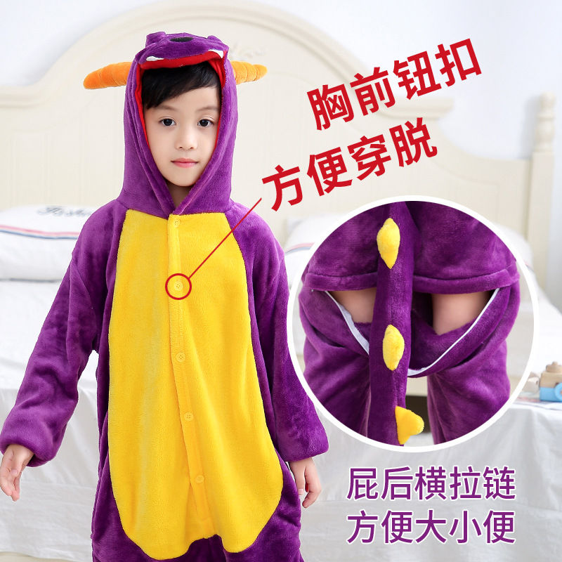 新款冬季休闲法兰绒卡通睡衣可爱连体亲子女士家居服厂家发