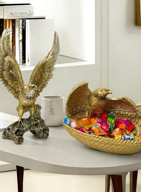 跨境新品美国国旗老鹰摆件客厅家居树脂工艺品样板房装饰乔迁