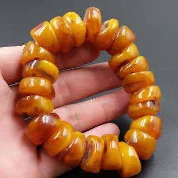 厂家复古算盘珠琥珀手链琥珀老蜜蜡手链手串女款鸡油黄蜜蜡