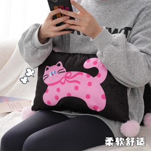 饰 轻奢卡通猫咪沙发抱枕办公室桌椅久坐不累腰靠样品间客厅装