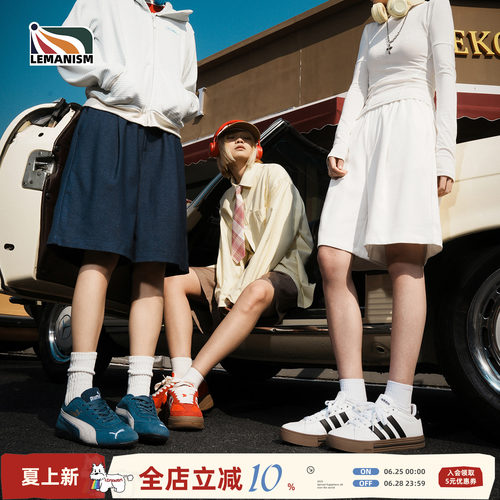 lemanism美式潮流纯色休闲短裤男2026夏季新款情侣款宽松五分裤女