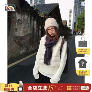 lemanism美式潮流针织拼接羽绒服女款2026冬季新款纯色保暖厚外套