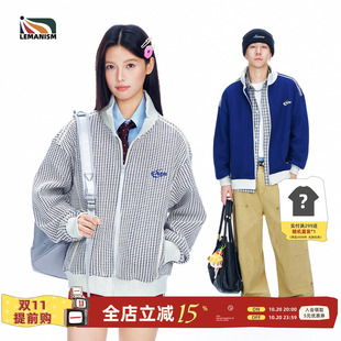 lemanism美式潮流立领华夫格夹克男款2026夏新款情侣款外套上衣女