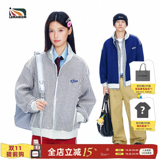 lemanism美式潮流立领华夫格夹克男款2026夏新款情侣款外套上衣女