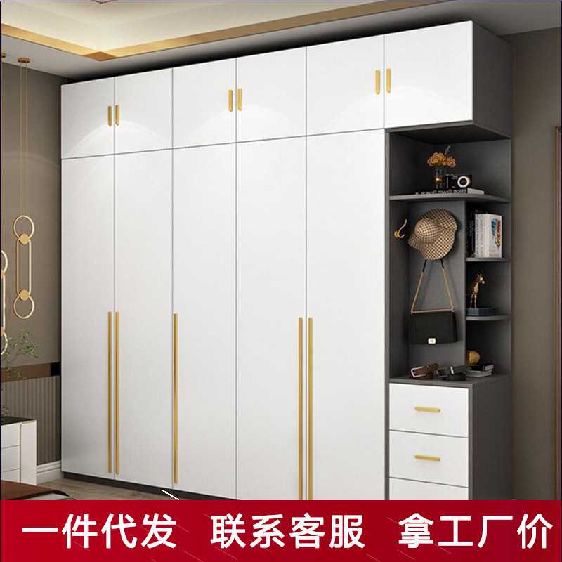 现代简约板式衣柜成品卧室生态板大容量对开门柜子家用经济型衣橱