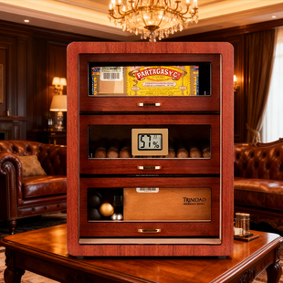 雪松木雪茄柜小型温度计保湿盒新款展示柜高级专业恒温养茄醇养柜