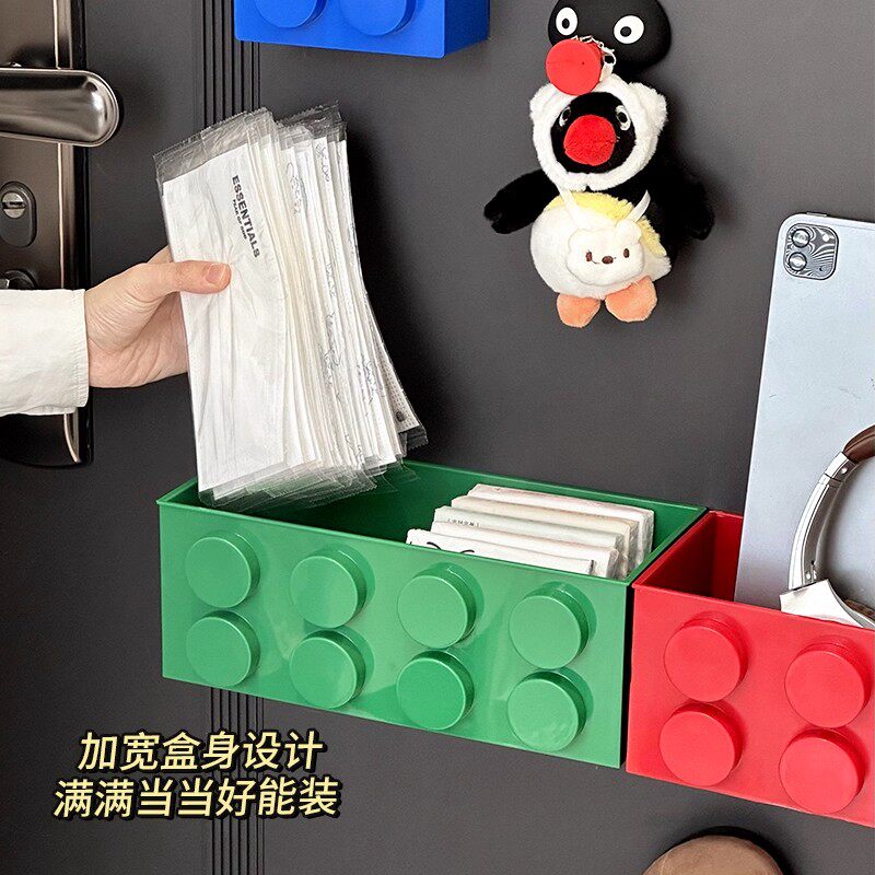 磁吸壁挂玄关口罩收纳盒冰箱置物