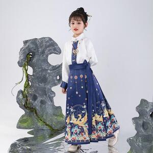 儿童马面裙改良汉服女孩春夏套装儿童古装明制日常唐装古装春夏款