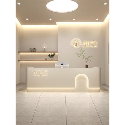 简约美容院收银台医美诊所前台服装店瑜伽馆吧台桌烤漆公司接待台