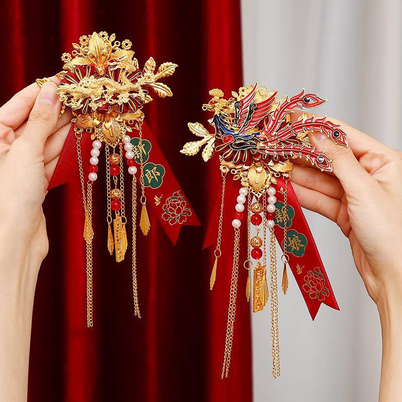 结婚龙凤胸花一对家人全套新郎新娘婚礼高档胸花父母伴郎仿真襟花