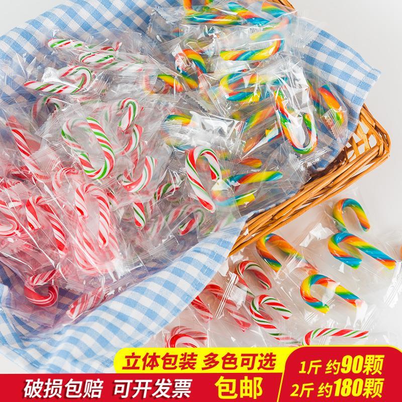 圣诞节糖果拐杖糖创意拐棍散装高颜值零食糖果混合味棒棒糖