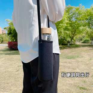 BK9K 细长时间刻度玻璃杯女带滤网大容量水杯男1L大号办公室泡