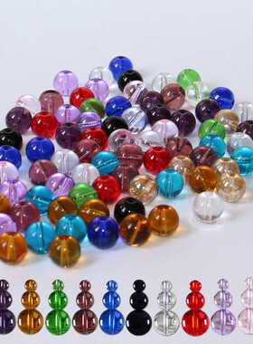 水晶珠子直径6/10/14mm组合葫芦散珠子手工串珠diy配件门帘隔断帘