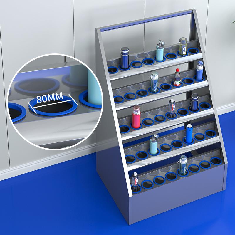 304不钢水杯柜员工车间茶杯放存柜休YKR-019息室杯架工锈厂多水格