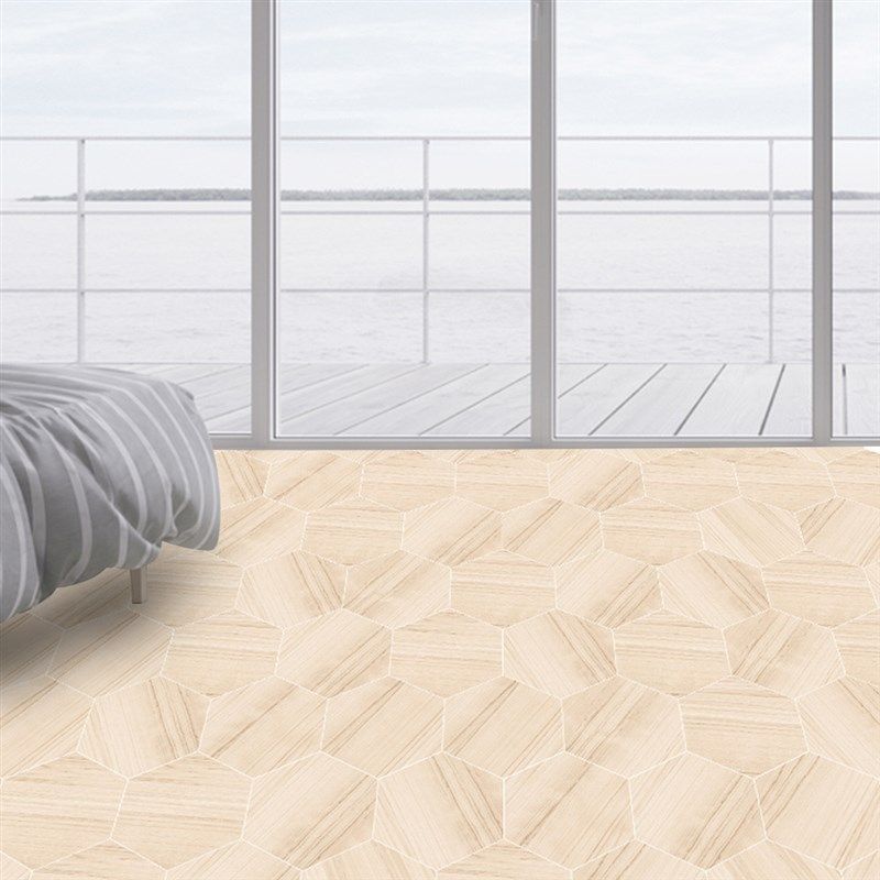 DB030-h35立体六边形仿木纹自粘瓷砖装饰.防滑覆膜地板贴
