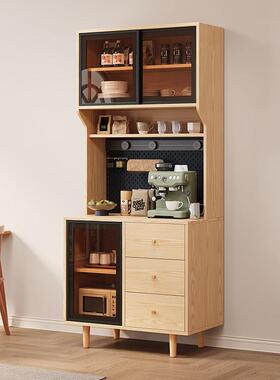 小户型实AFN木岩物板桌面柜餐水边柜橱柜茶柜家用置物靠酒墙储玄