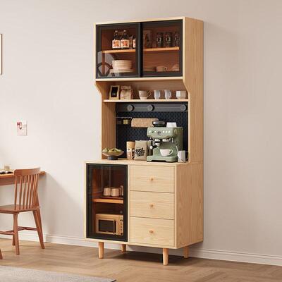 小户型实AFN木岩物板桌面柜餐水边柜橱柜茶柜家用置物靠酒墙储玄