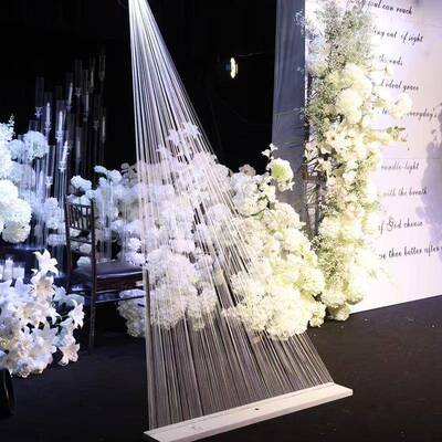 婚礼堂路台引装线饰帘舞背景吊顶成流苏帘子橱窗软装造景品装1231