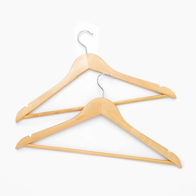 复古实木衣架裤夹木质服装店衣挂木制防滑衣架子无痕晒衣架挂钩