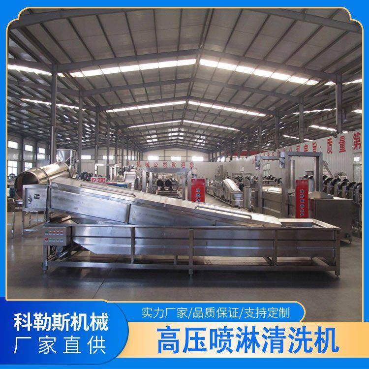 高压喷淋毛辊清洗机大型全自动果蔬高压喷淋气泡清洗机