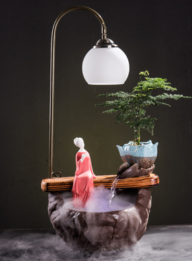 中式流水摆d件风水招财创意客厅办公室卧室喷泉加湿器开业乔迁礼