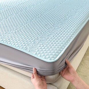 2025新款A类冰豆豆凉席夏季家用冰丝席夏天可水洗空调软席床笠款