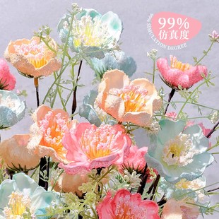 仿真杜鹃花干花花束轻奢高端摆设餐桌客厅插花装饰高级感假花摆件