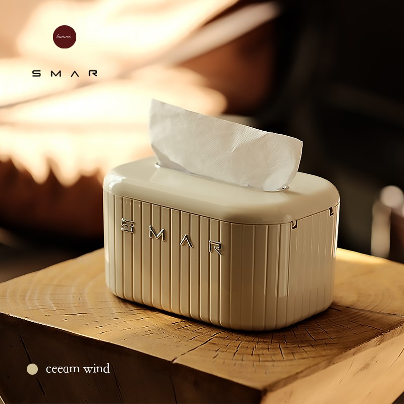 复古纸巾盒轻奢家用桌面床头办公桌抽纸盒创意车载收纳盒摆件