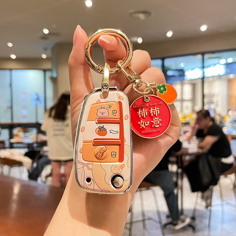 奥迪q3钥匙套q2l汽车a3l折叠a1a6l壳a4l扣tt可爱2024款24款女