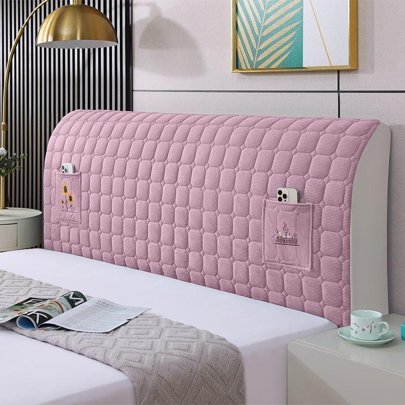 床头罩套软包新款高档全包防尘床头罩床头套加厚通用床靠背罩木头