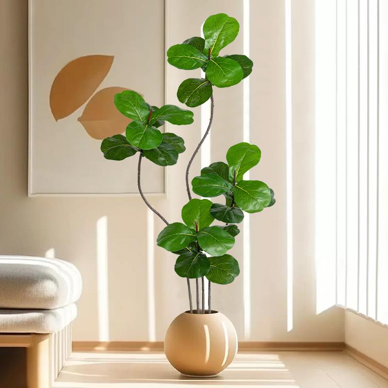 客厅仿真绿植盆栽琴叶榕室内电视柜沙发旁装饰品高端轻奢仿生植物