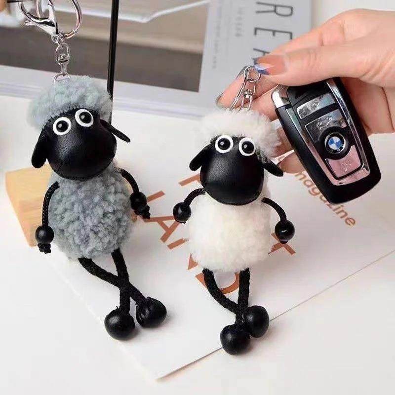 可爱肖恩羊挂件小羊毛绒公仔汽车钥匙链情侣款背包挂饰闺蜜小礼物