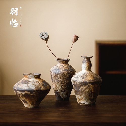 景德镇侘寂风陶瓷花瓶玄关客厅