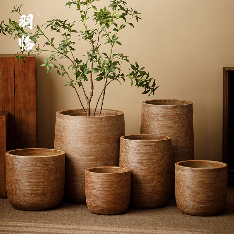 景德镇创意别墅庭院龟背竹陶瓷花盆户外种树绿植缸大口径深盆花瓶