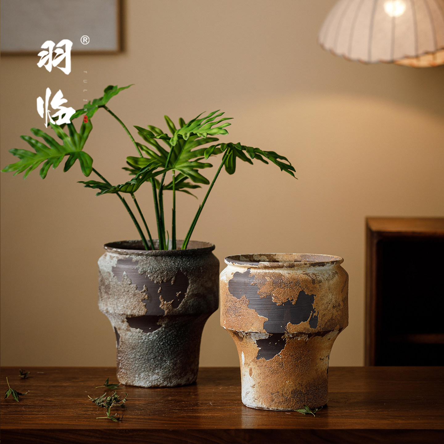 景德镇侘寂风陶瓷小花盆绿植盆图片