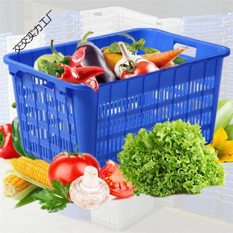 箩筐塑料长方形大号加厚水果篮子塑料周转筐胶框折叠收纳箱萝框子
