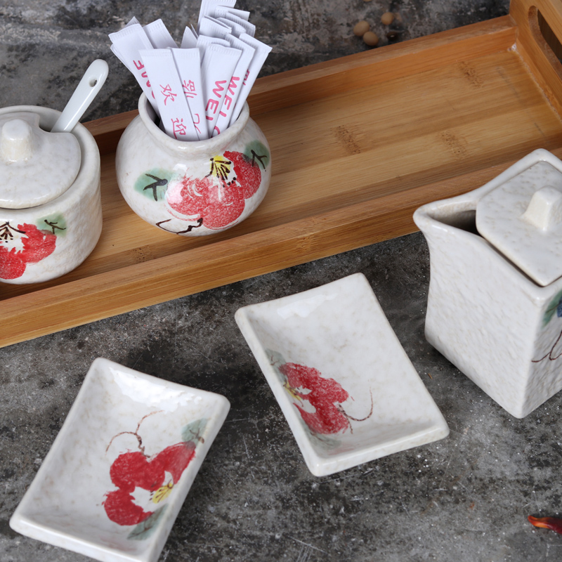 陶瓷调味罐厨房用品家用调料盒牙签盅调味壶芥末盒酱油碟套装组合