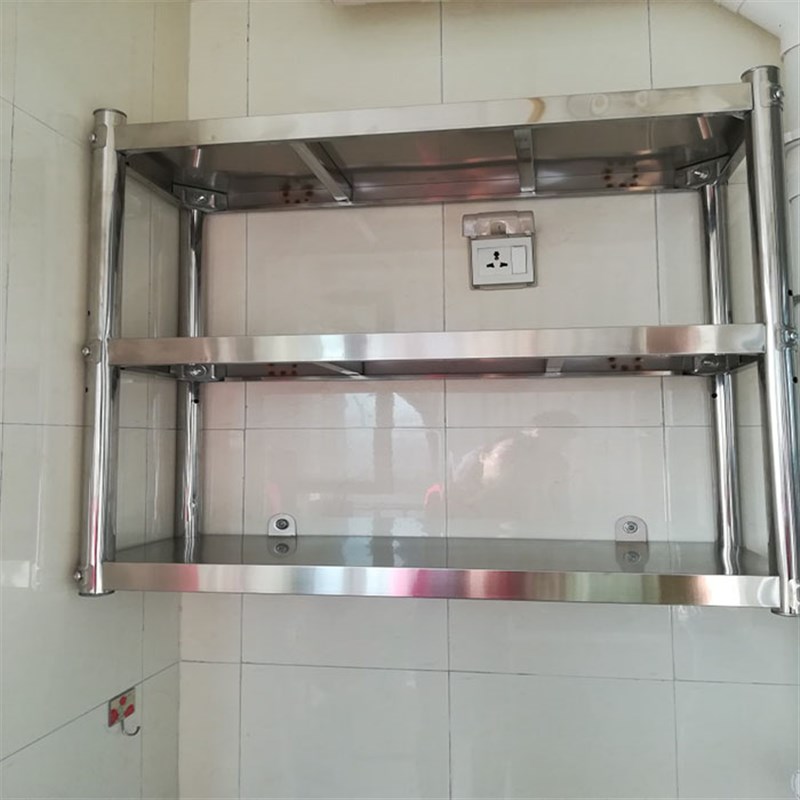 厨房置物架壁挂式不锈钢挂墙上架子墙上吊架饭店收纳架碗盘调料架
