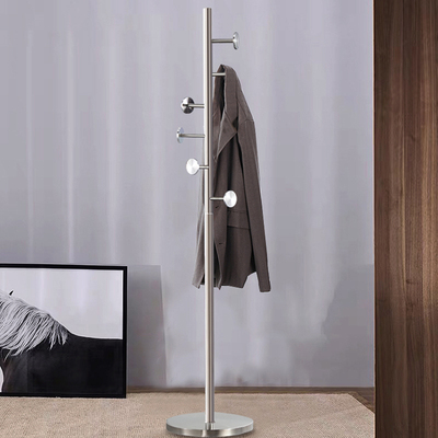 不锈钢加厚衣架落地卧室挂衣架客厅立式转角单杆式结实耐用简易