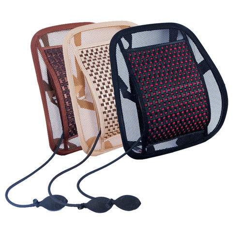 夏季冰丝凉席腰枕靠枕办公室靠背垫透气汽车护腰靠垫坐垫一体气囊