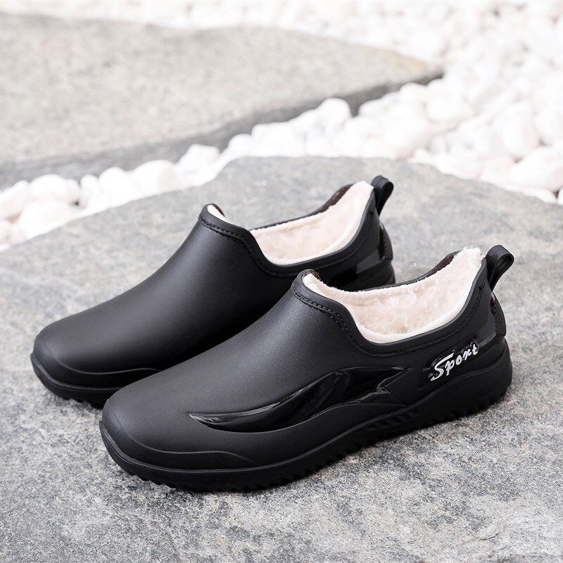 短雨鞋男款低帮时尚短筒雨靴男士平底水鞋防滑耐磨加绒防水胶鞋套
