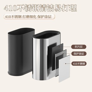 夹缝垃圾桶小空间不锈钢家用卫生间卧室加厚厕所卫生桶高颜值纸篓