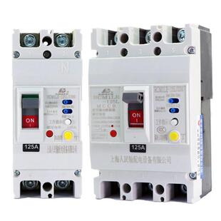 上海人民塑料外壳漏电断路器2P单相100A125A250A220V大功率漏电保