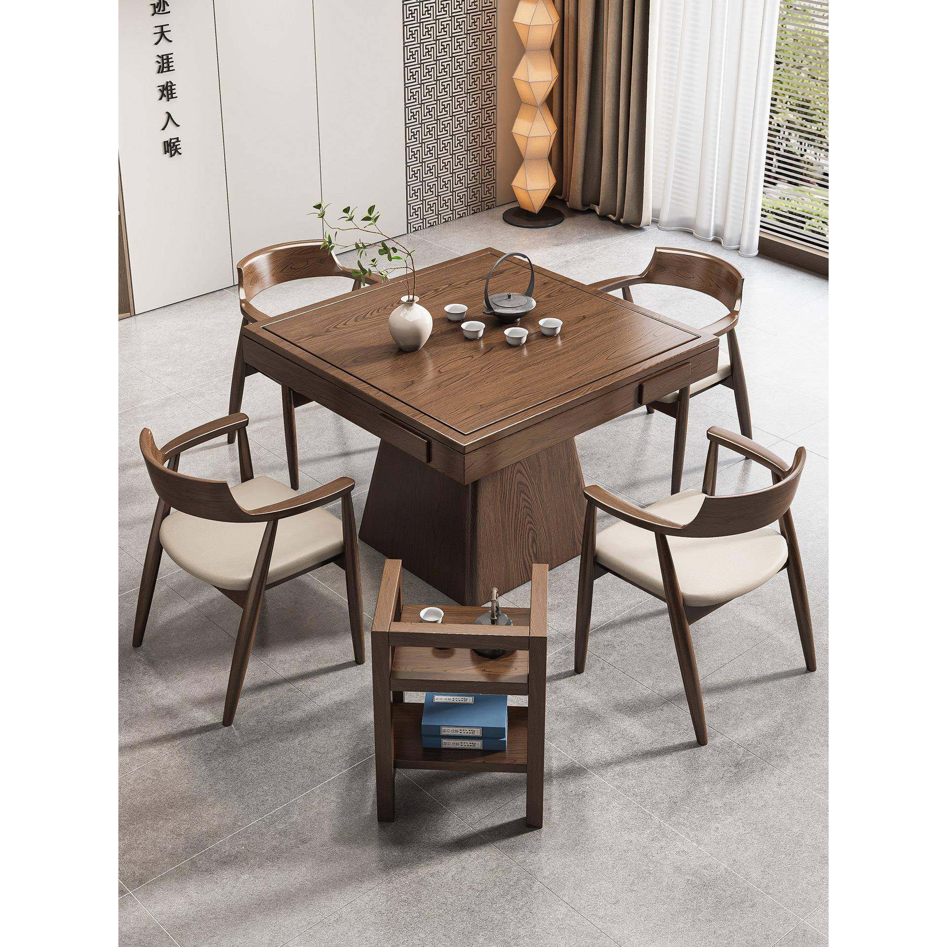 实木岩板麻将桌椅组合2025新款高端新中式茶台现代简约家用茶桌,住宅家具,家用茶台/茶桌,淘宝优惠券,粉丝福利购,淘宝优惠卷